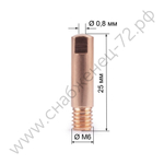 Наконечник М6х25х0.8 прямой (AL) (141.0001/MD0009-58, пр-во FoxWeld/КНР)