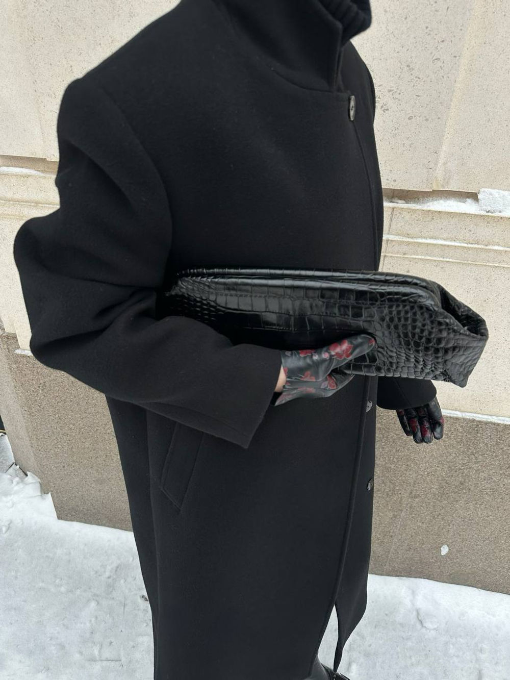 Сумка Эклер кроко черный мини