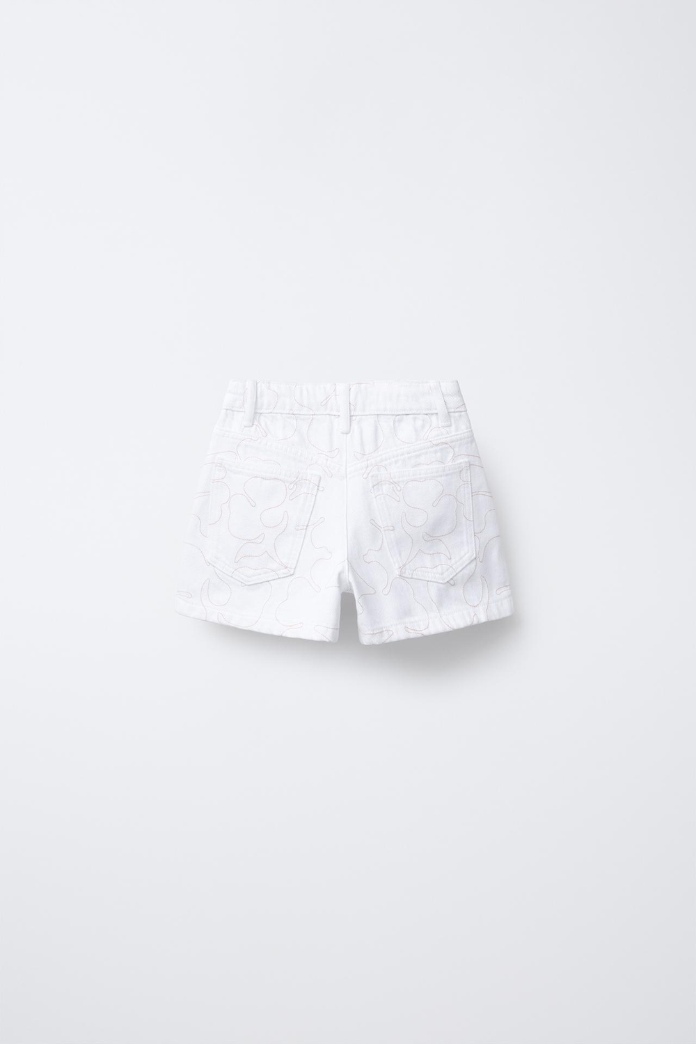 ZARA ЮБКА-ШОРТЫ С ВЫШИВКОЙ И ЗАПÁХОМ, БЕЛЫЙ