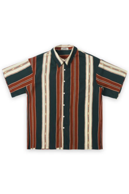 Рубашка ER "Green and Red Stripes" Short-Sleeved Shirt