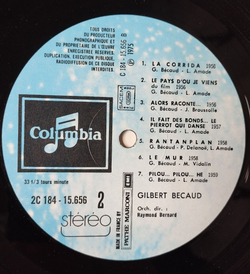 Винтажная виниловая пластинка LP Gilbert Becaud Жильбер Беко (France 1975)