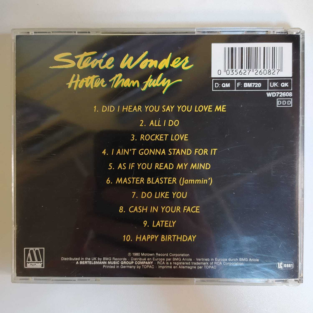 CD Stevie Wonder - Hotter Than July (Германия 1987г.)
