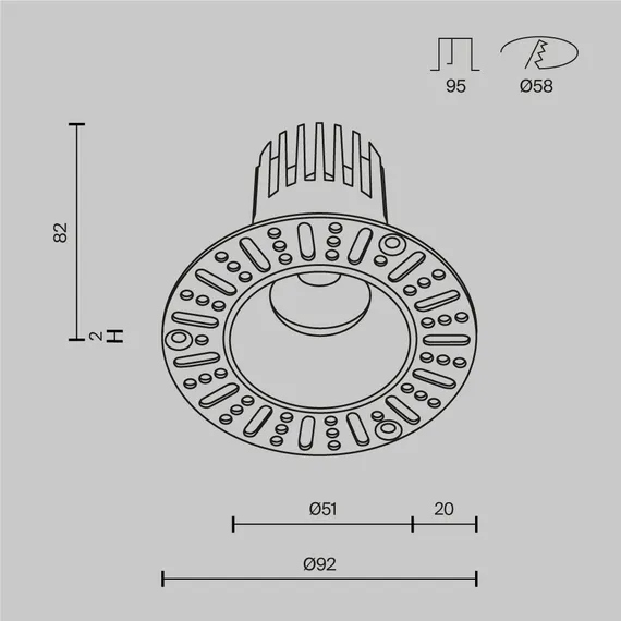 Встраиваемый светильник Омут / Dip 10 Вт 3000 К 50° Technical dl119-10w-3k-trs-w