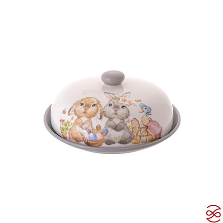 Блюдо для блинов с крышкой Repast Spring Bunnies 23*9,7 см