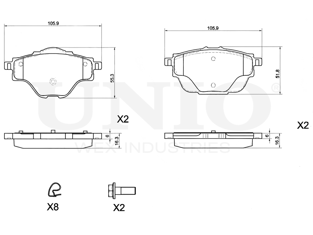 Колодки тормозные диск. задние UNIO BRP-20173