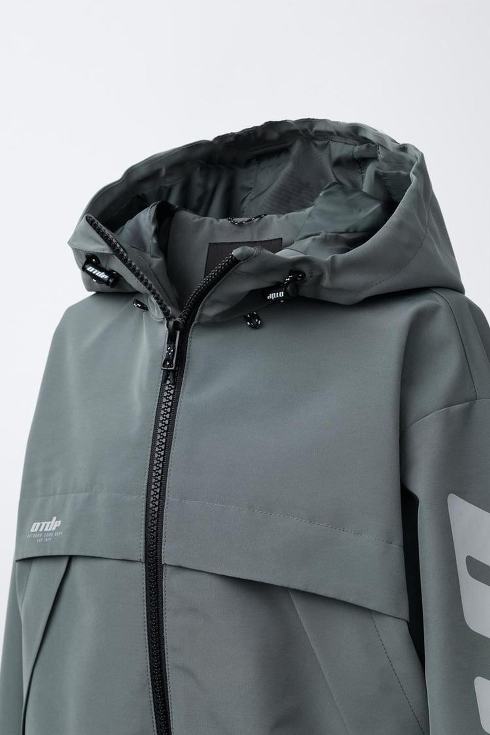 ZARA КУРТКА С НАДПИСЬЮ WATER REPELLENT, СТАЛЬНОЙ