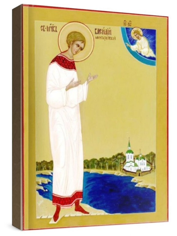 Василий Мангазейский (рукописная икона)