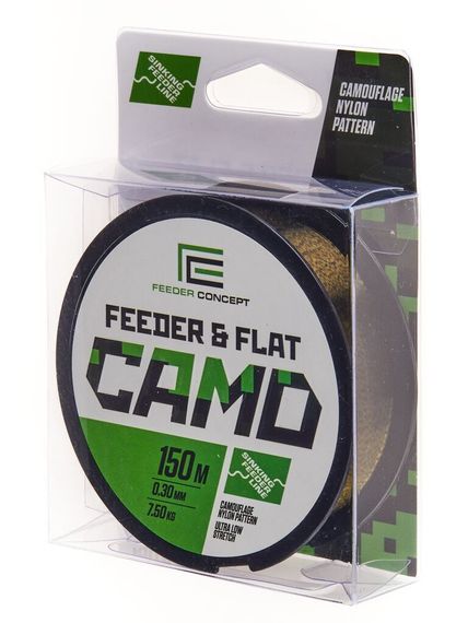 Леска монофильная Feeder Concept FEEDER &amp; FLAT Camo 150 м, 0,30 мм