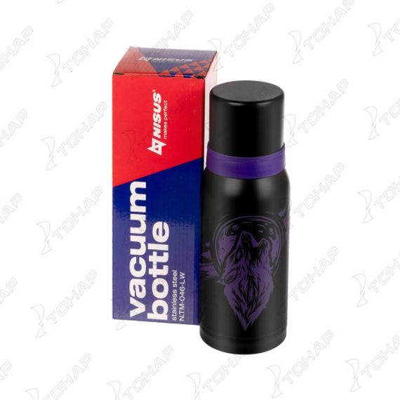 Термос NISUS 1000ML N.TM-046-LW Волк (2 крышки-кружки)