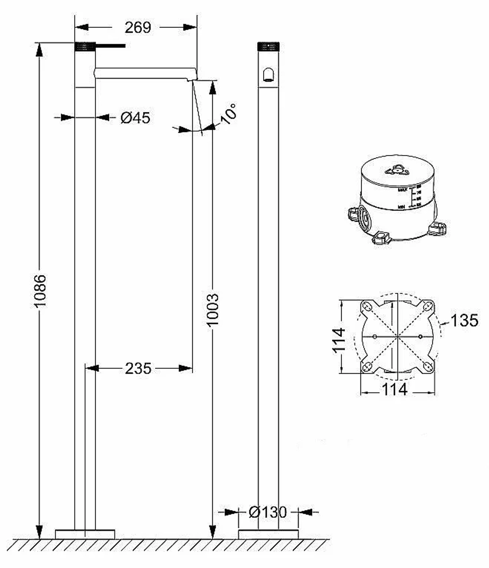 Смеситель для раковины Vincea Rim VFBF-2R1BG брашированное золото