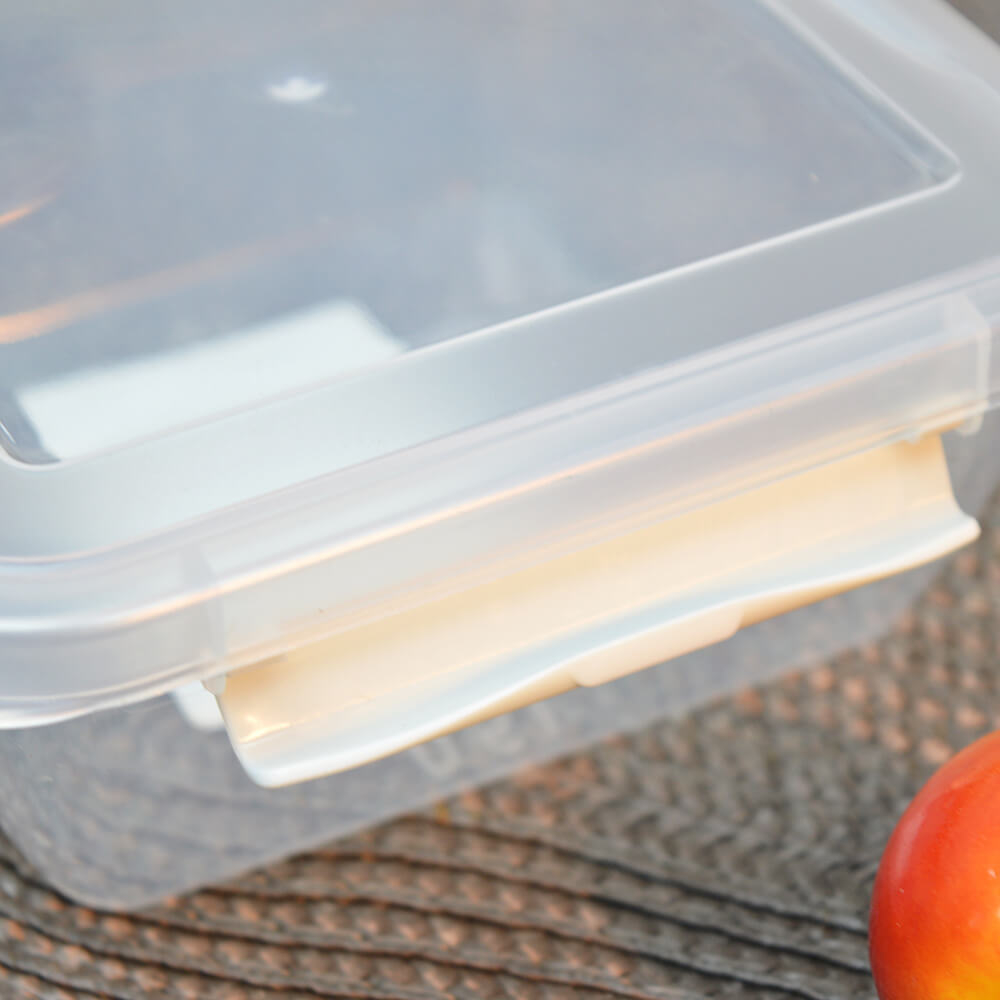 Контейнер 0,5л с защелками квадратный "Helsinki", натуральный