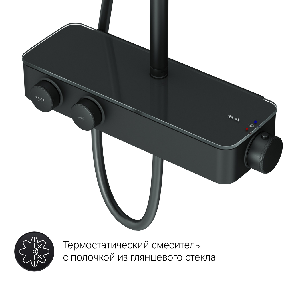 Душевая система с термостатом AM.PM Inspire V2.0 F0750A422 Черный