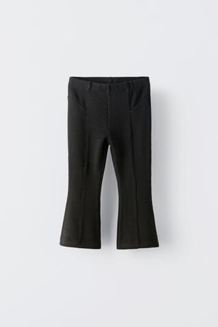 ZARA ЛЕГИНСЫ FLARE ИЗ ТКАНИ ОТТОМАН, ЧЕРНЫЙ