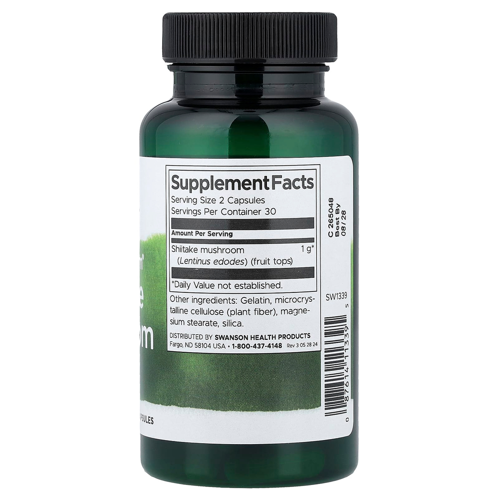 Swanson Vitamins, Full Spectrum®, гриб шиитаке, 500 мг, 60 капсул