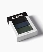 Мужские трусы шорты Atlantic, набор из 3 шт., бамбук, зелёные, чёрные, сине-зелёные, 3MH-231