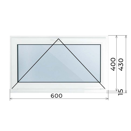 Пластиковое окно 400 х 600 фрамуга (форточка) ТермА Эко
