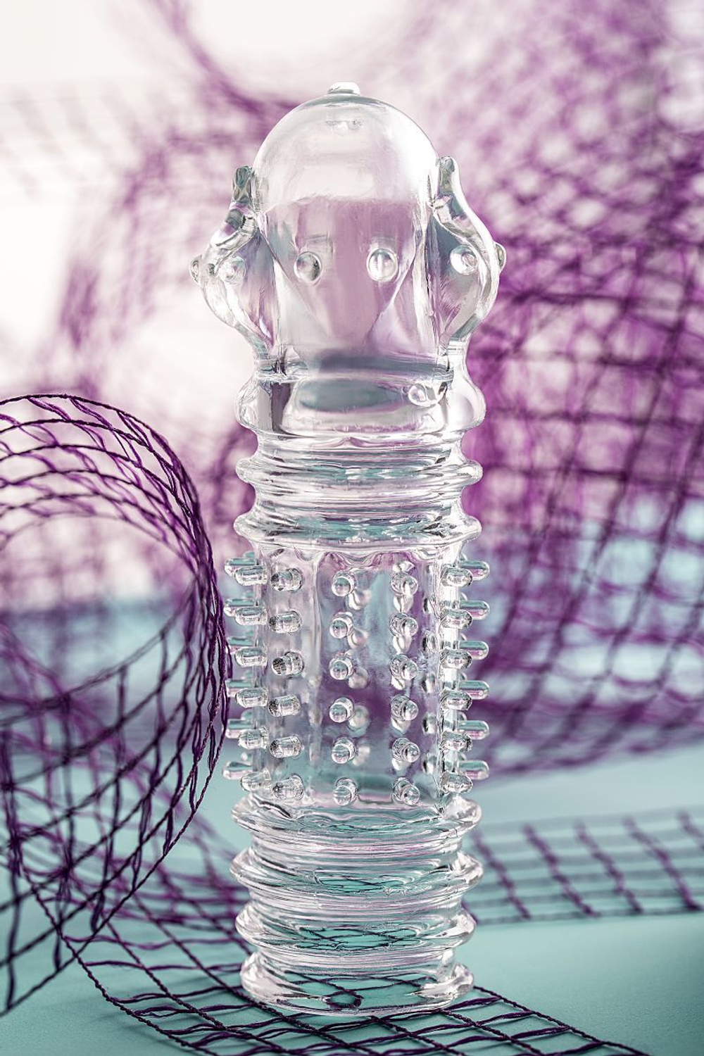 Прозрачная насадка на пенис TOYFA A-Toys с расширенной головкой - 15,3 см. (Цвет: прозрачный)