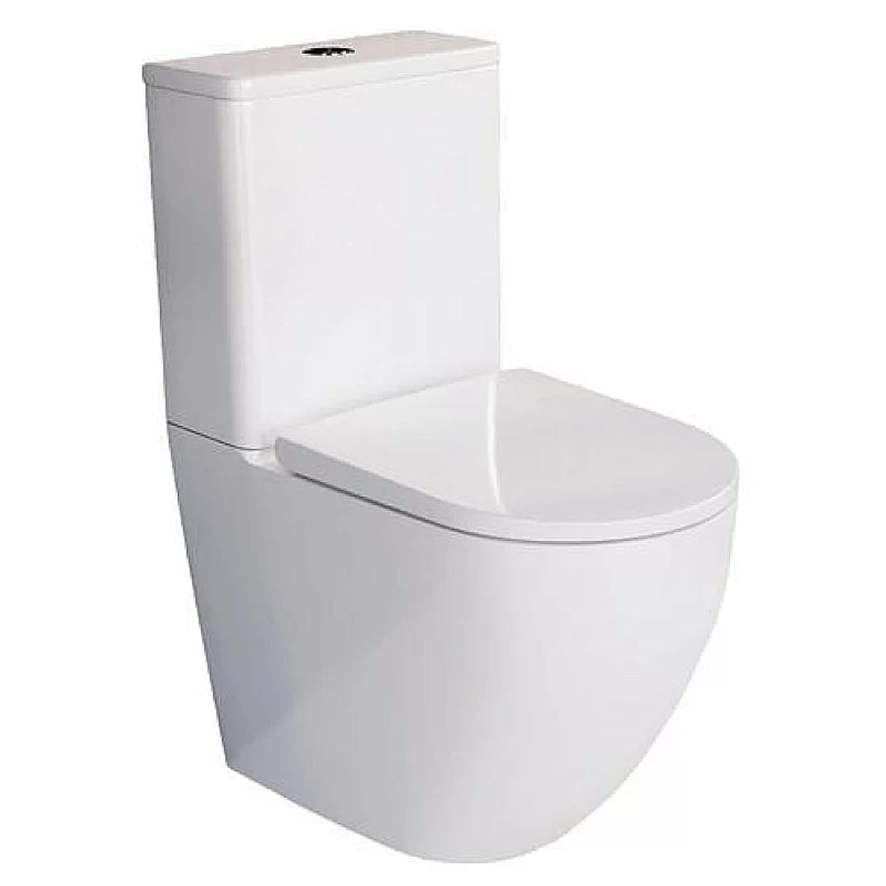 Унитаз напольный RGW SW-03 67420103-01 белый, безободковый, с бачком, с крышкой микролифт