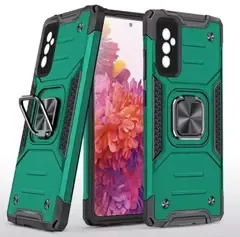 Противоударный чехол Strong Armour Case с кольцом для Samsung Galaxy M52 5G (Зеленый)