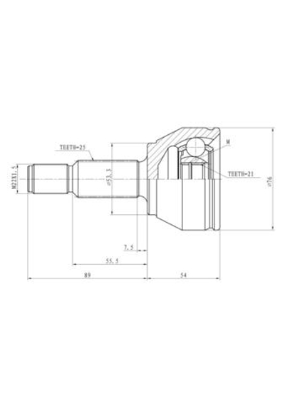 ШРУС наружний  FORD Focus 1,4/1,6/1,8/1,8D-TD 10/98 GANZ GIK04067