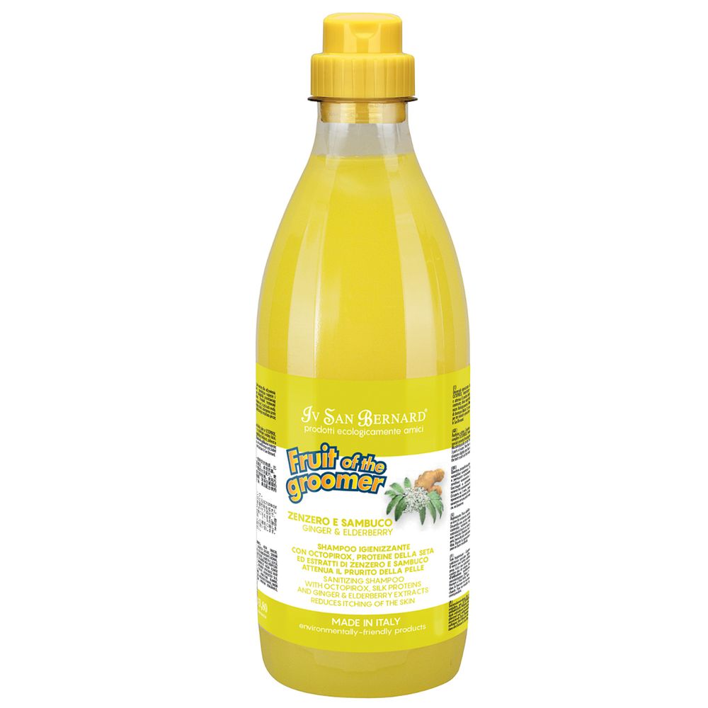 Шампунь Iv San Bernard Fruit of the Groomer Ginger&amp;Elderbery для любого типа шерсти против раздражений и перхоти 1 л