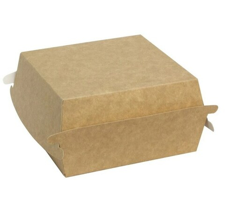 Лоток бумажный для гамбургера CombiBox 120х120х35мм Крафт