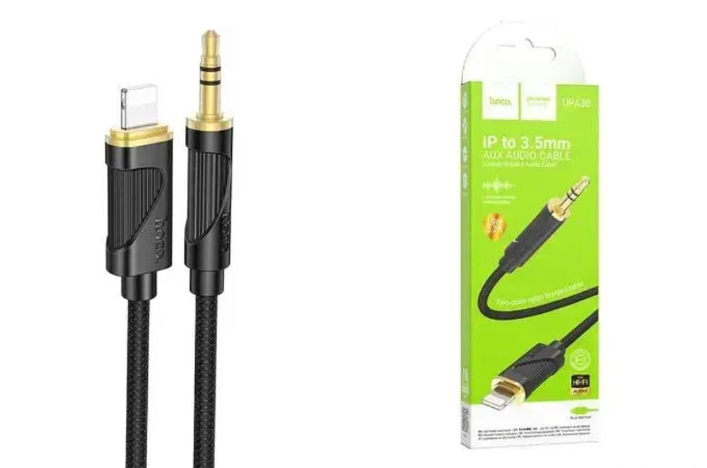 Кабель HOCO UPA30 Lightning(m) - 3.5 Jack(m) 1м серый