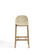 Уличный барный стул Alipa из акации и веревки цвета экрю, 75 см