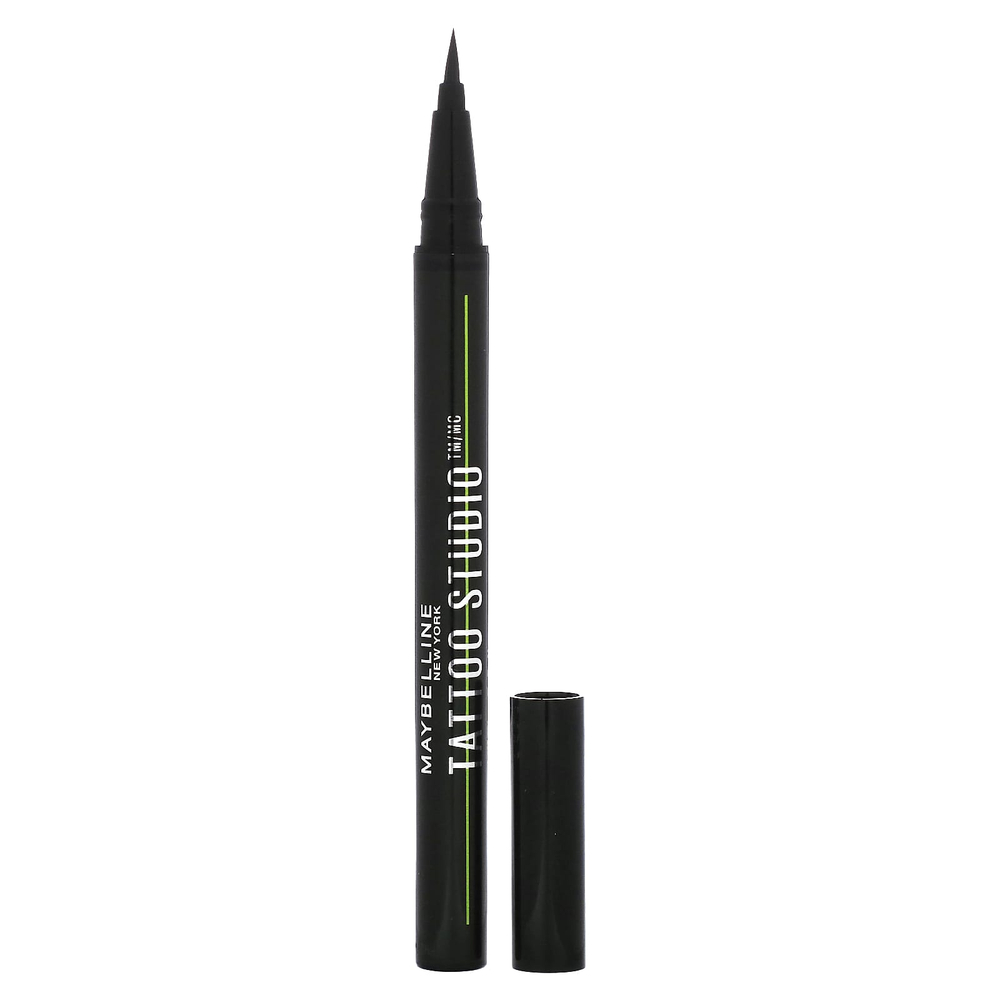 Maybelline, Tattoo Studio, жидкая подводка для глаз Ink Pen, 880 Jet Black, 1 мл (0,03 жидк. унц.)