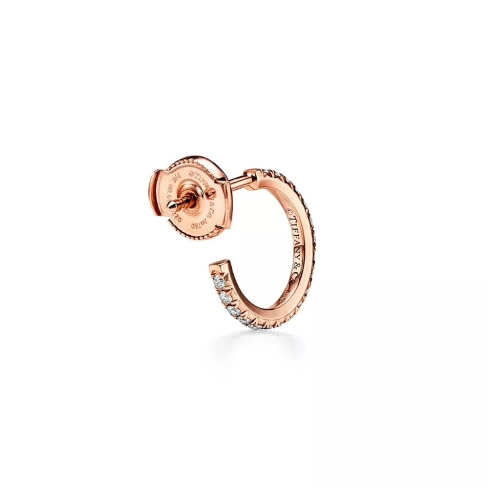Серьги из розового золота 18k с бриллиантами, Tiffany 💠 metro collection