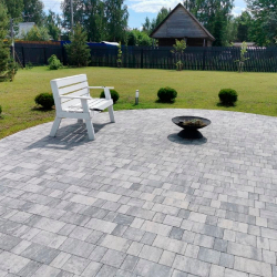 Тротуарная плитка СТАРЫЙ ГОРОД - Листопад гладкий Антрацит, комплект из 3 видов плит