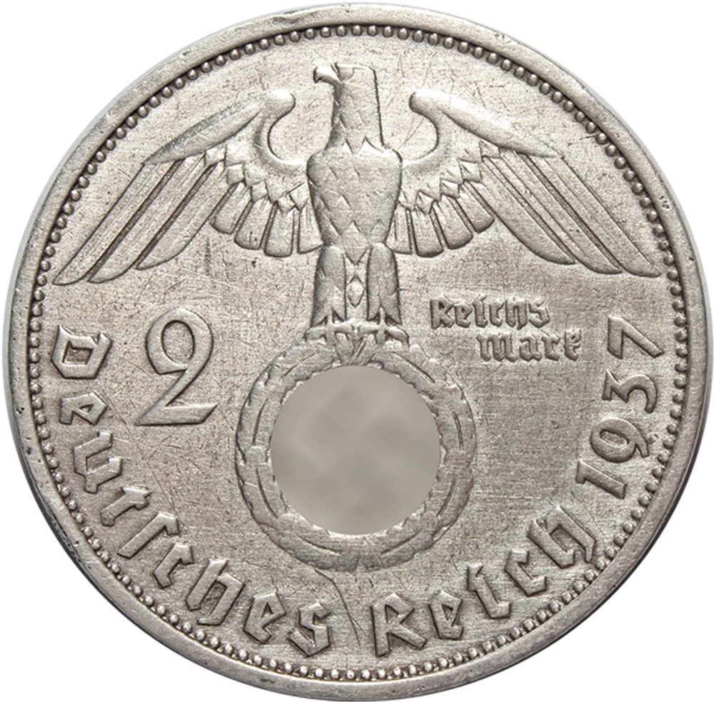 2 марки 3 рейх 1937 (F) VF-
