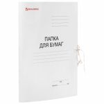 Папка для бумаг с завязками картонная мелованная BRAUBERG, гарантированная плотность 320 г/м2, до 200 листов, 121513