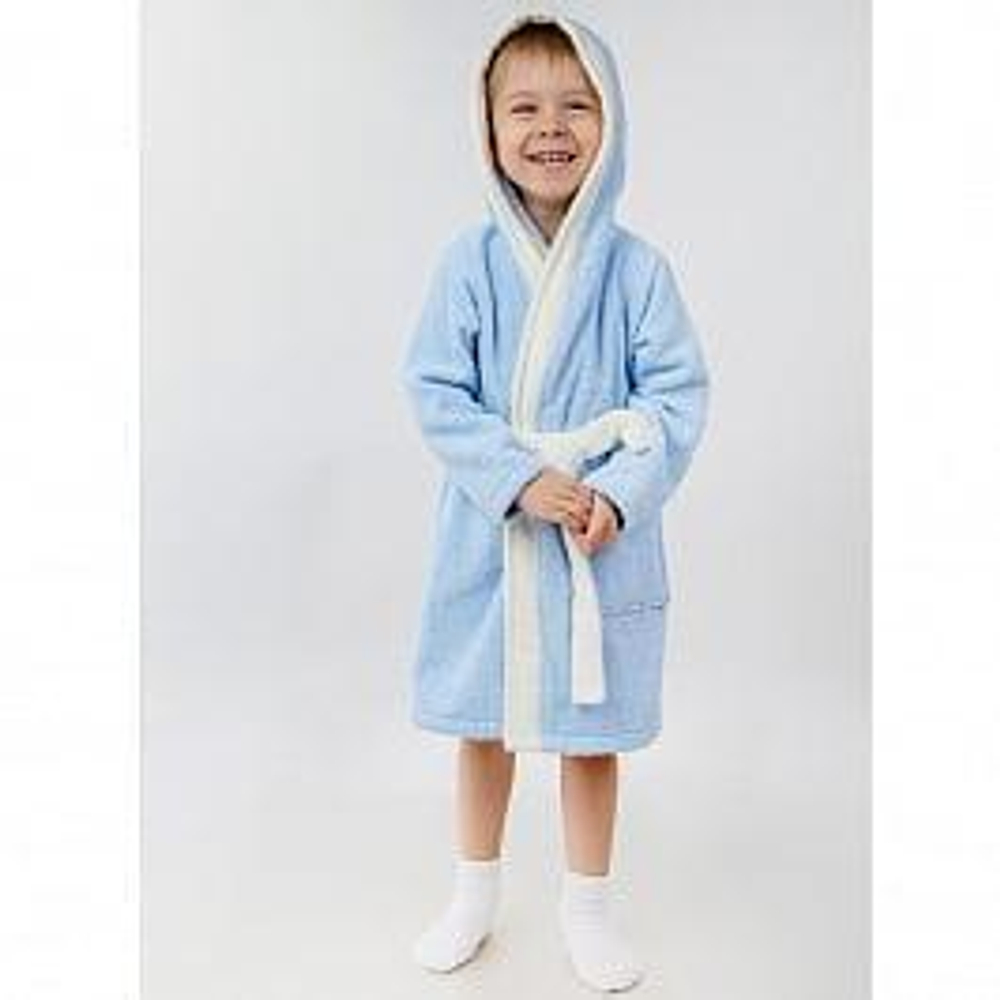 Халат махровый для мальчиков 1275900101 р.104-110 голубой (Юлла)