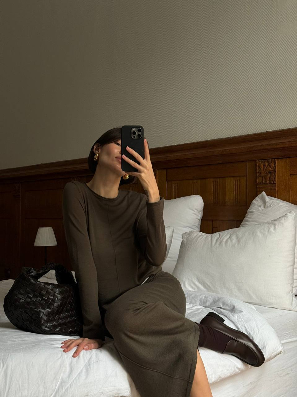 Джемпер с рустом LOREN, хаки