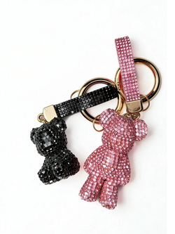 Брелок "Мишка из страз" 4 -6 см оптом