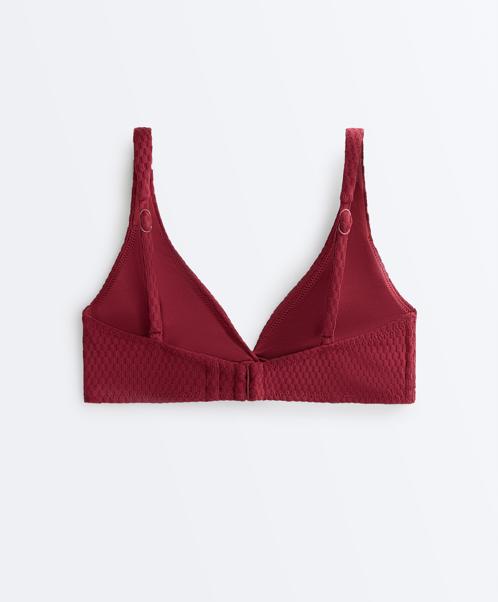 OYSHO Топ-бикини с жаккардовым узором, сливовый