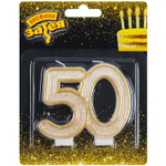 Свеча Для Торта Цифра "50" Золотая