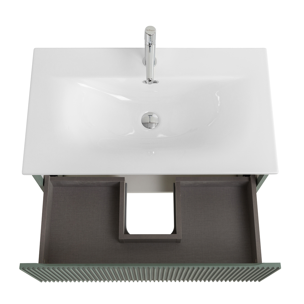 Тумба с раковиной подвесная BelBagno UNO-800-1C-SO-VO Еловый матовый, раковина белая BB-8099-80