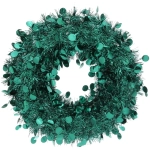 Венок декоративный TINSEL «Изящный блеск» 38 см, Изумруд