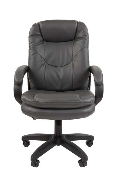 Офисное кресло Chairman 668LT Россия черный пластик, экопремиум серый N