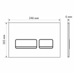 Кнопка смыва WAVE E2 glass универсальная, ЧЕРНЫЙ/ХРОМ СТЕКЛО прямоугольная