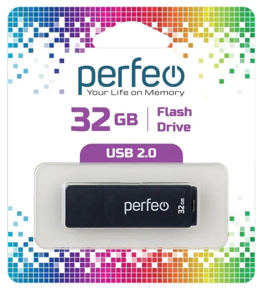Флешка 32-GB PERFEO C04 чёрный
