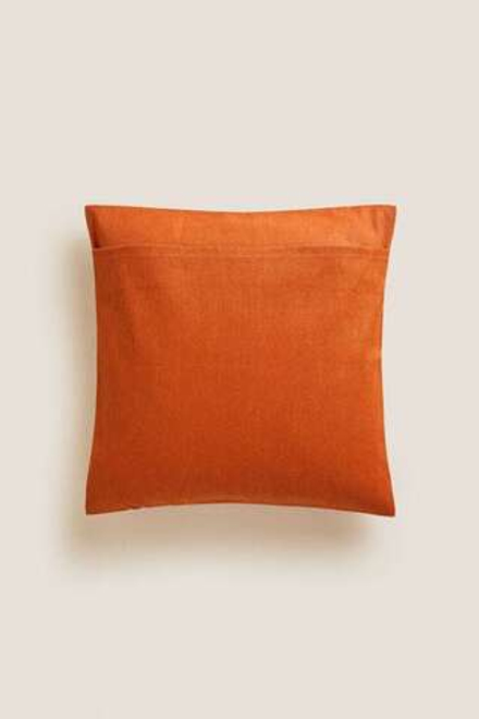ZARA HOME ОДНОТОННЫЙ ЧЕХОЛ ДЛЯ ДЕКОРАТИВНОЙ ПОДУШКИ, ОРАНЖЕВЫЙ