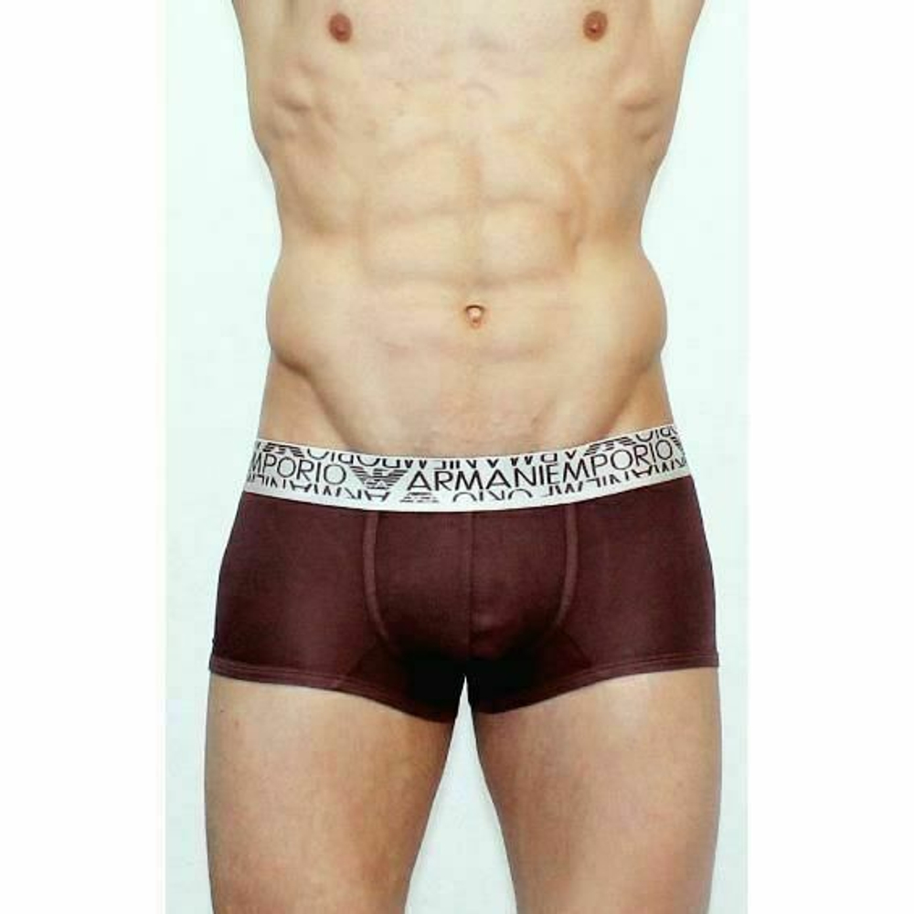 Мужские трусы боксеры модальные Emporio Armani коричневые