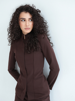 Женский медицинский жакет Medici коричневый — вид спереди