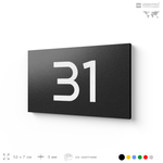 Табличка с номером 31 на дверь квартиры, для офиса, кабинета, аудитории, склада, черная 120х70 мм, Айдентика Технолоджи