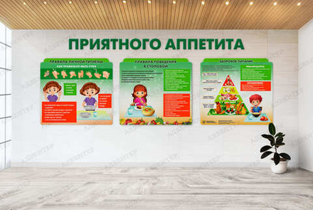Комплект фигурных стендов ПРИЯТНОГО АППЕТИТА с объёмными буквами 2246
