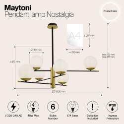 Потолочная люстра Maytoni MOD048PL-06G
