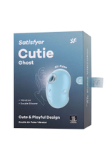 Голубой вакуум-волновой стимулятор клитора с вибрацией Cutie Ghost